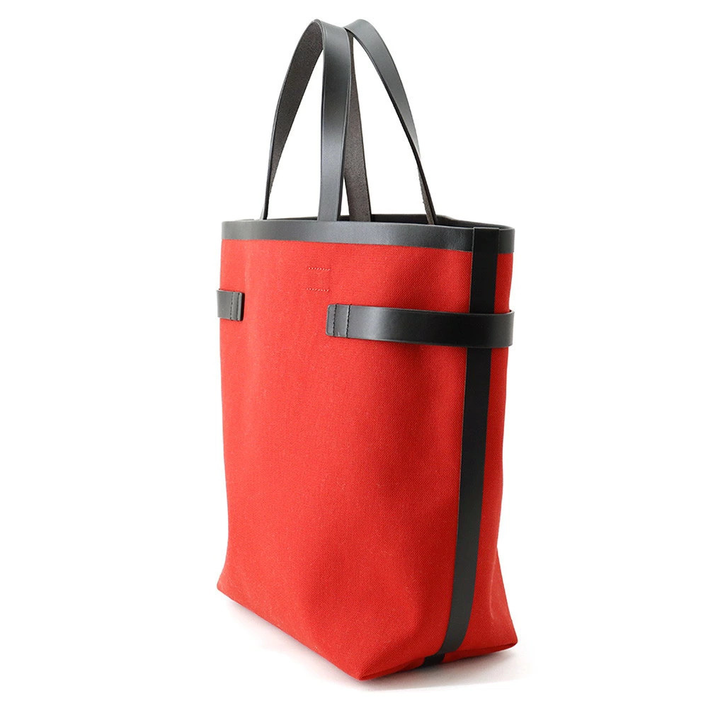 Salvatore Ferragamo Tote Bag Gancini Canvas Leather Red - Picture 2 of 13